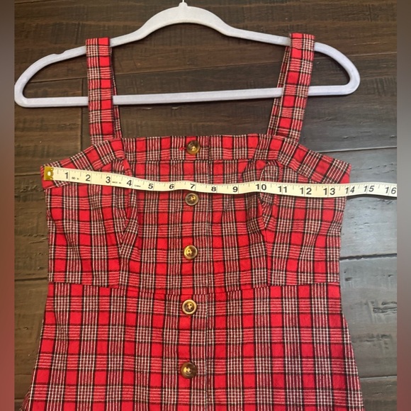 90’s plaid red button up grunge dress preppy holiday outfit Hollister size XS - Picture 5 of 10